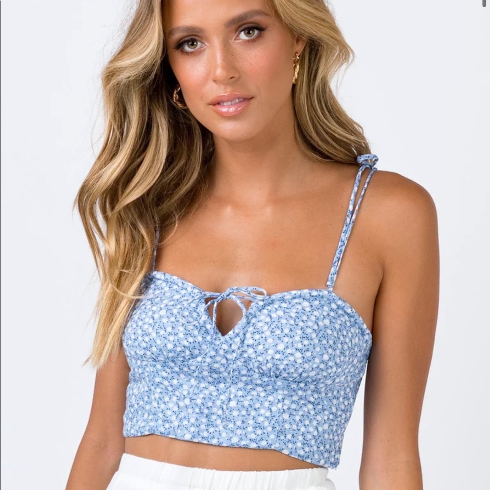 Princess Polly Blue Floral Top